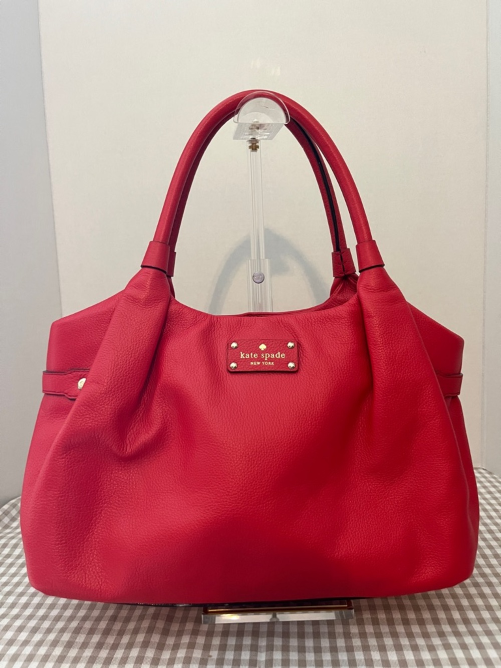 Kate Spade Poppy Red Satchel, New York Stevie Berkshire Road Excellent Condition